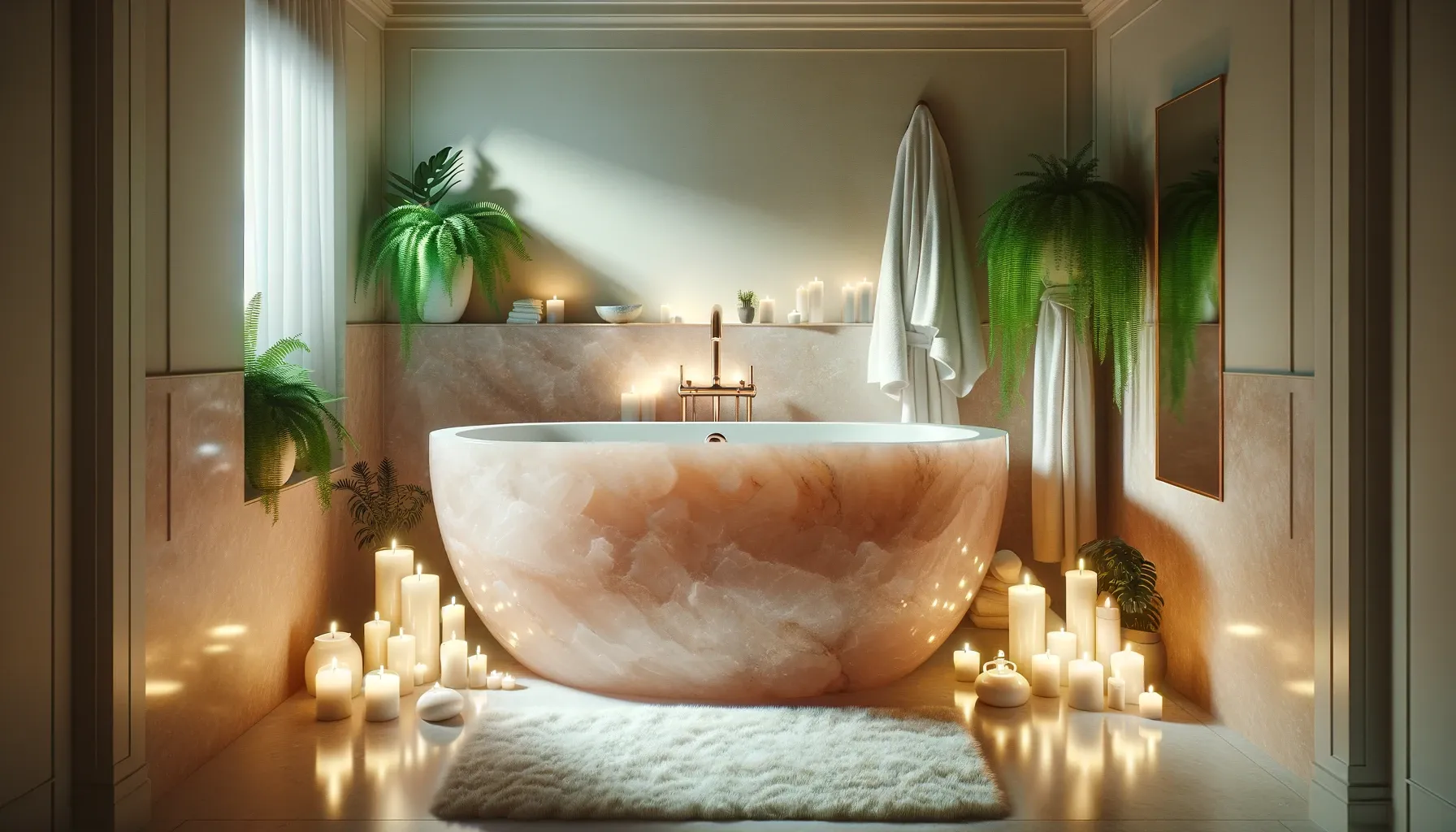 article photo for Relax and Recharge: The Healing Benefits of a Rose Quartz Bathtub