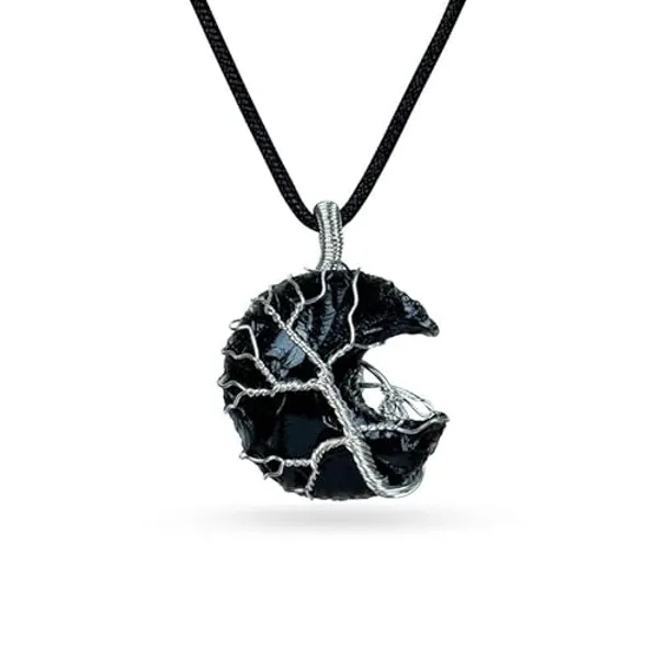 PYOR Black Tourmaline Moon Necklace