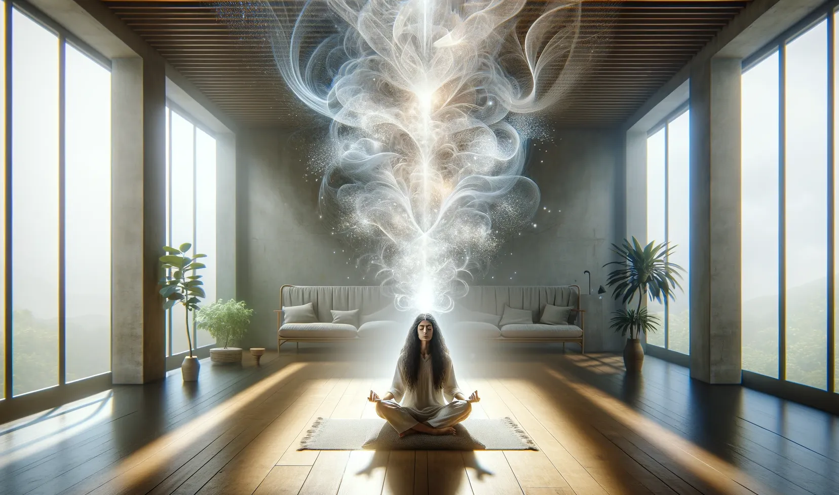 woman meditating illustrating manifesting