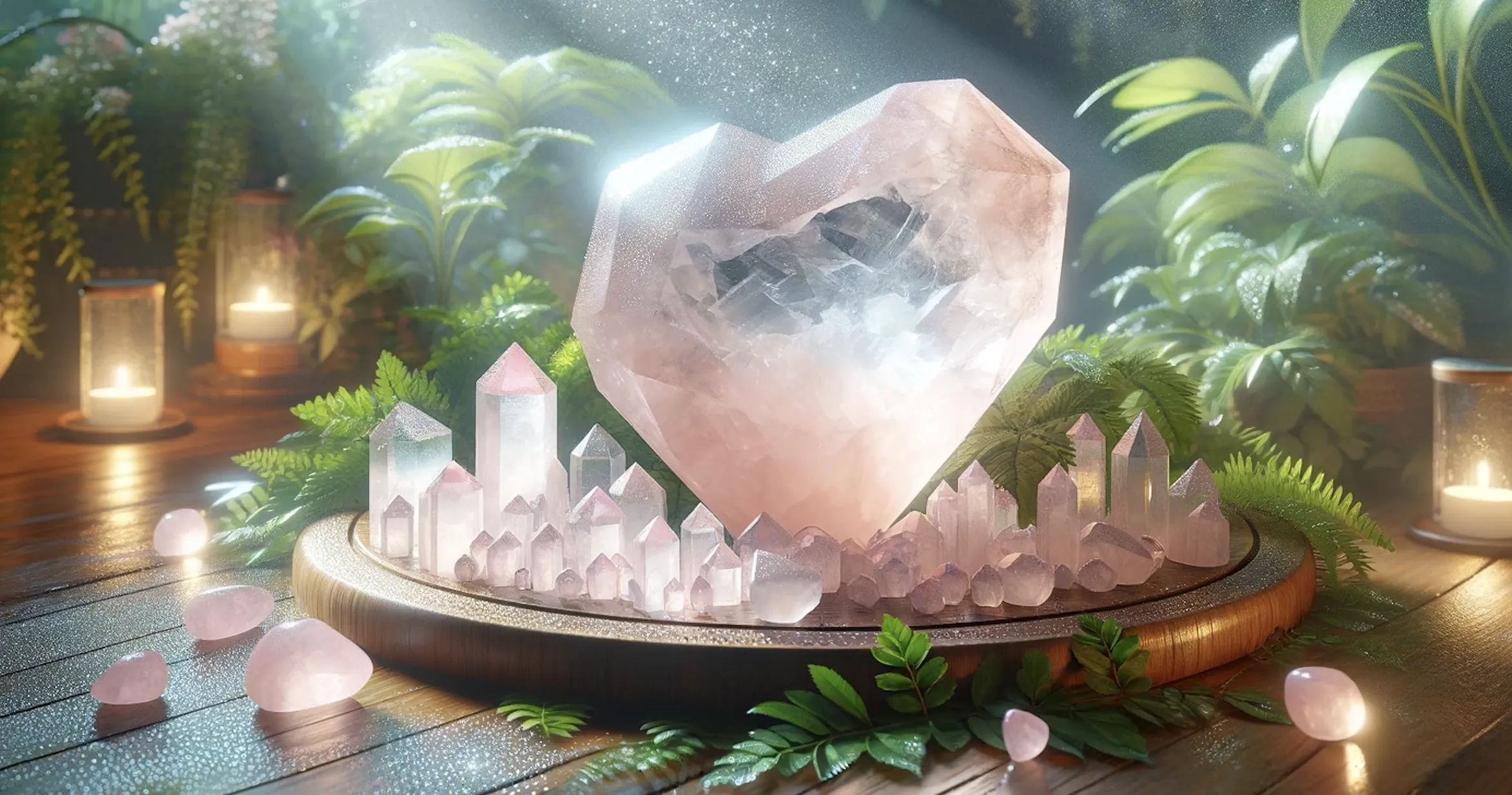 large heart shaped rose quartz crystal