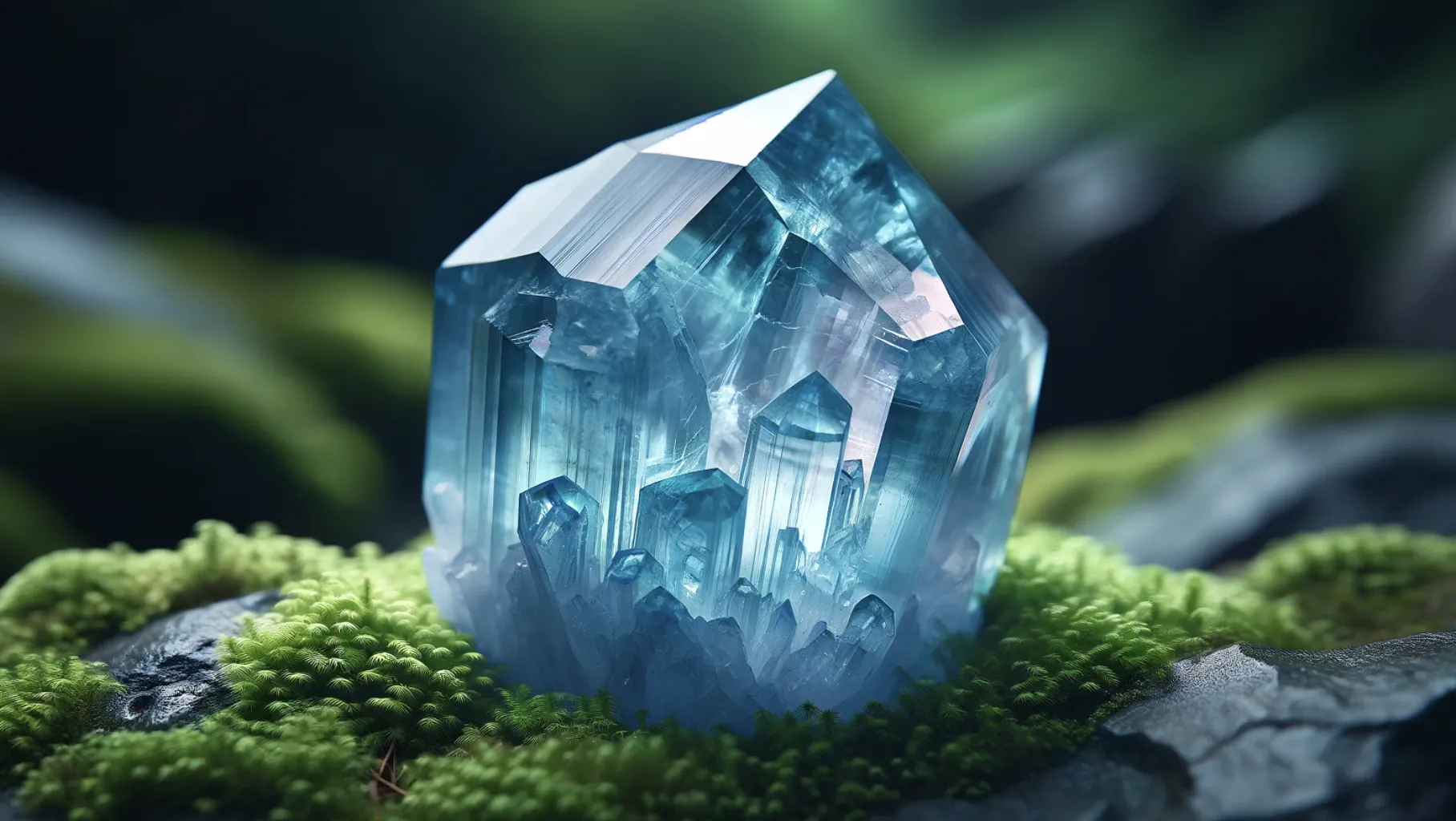 close up photo of a blue rose quartz crystal