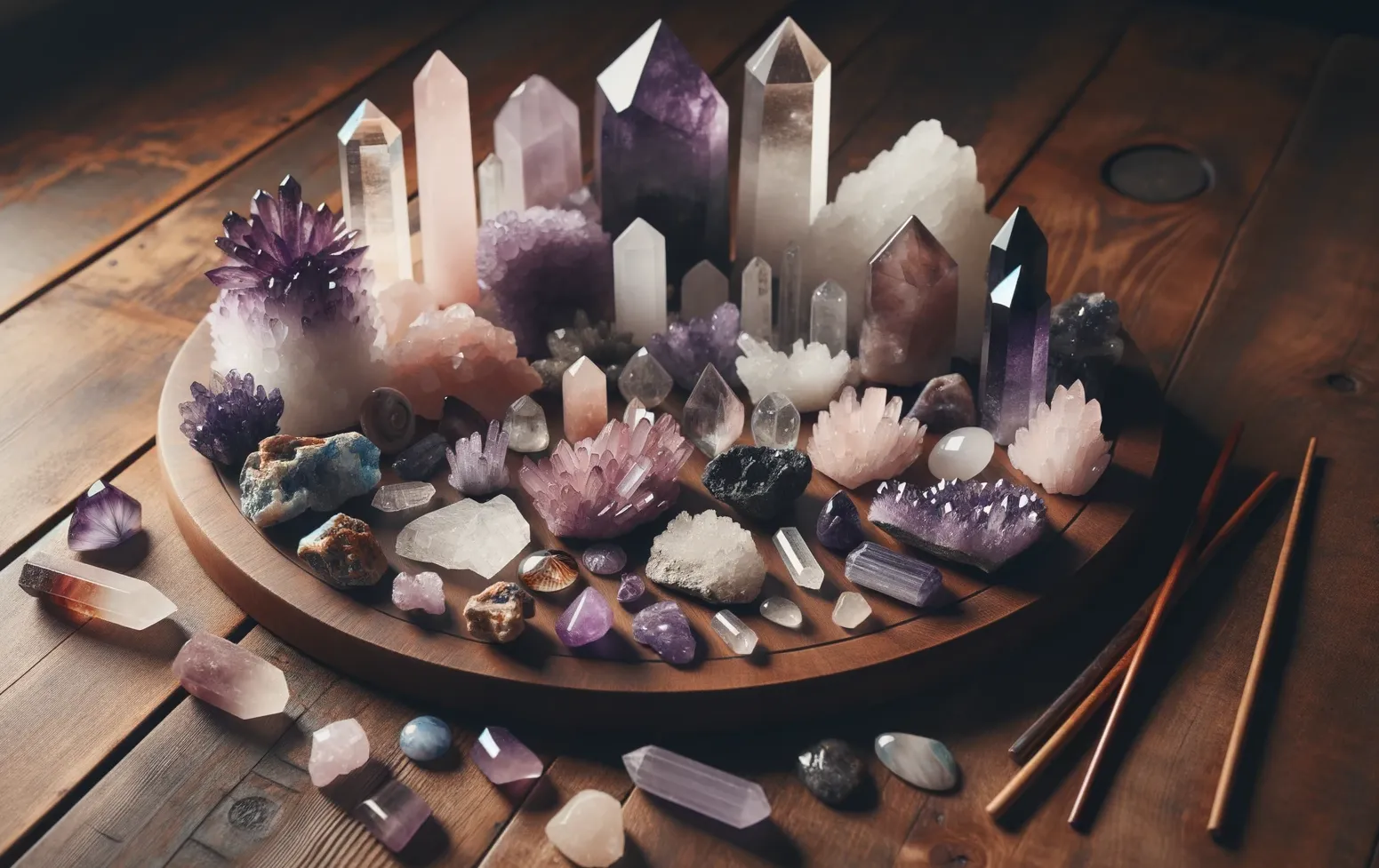 plate showing many different crystals