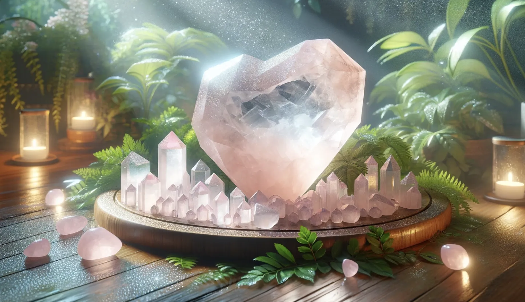 rose quartz heart crystal
